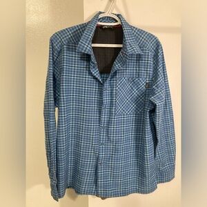 The North Face Blue Plaid Casual Button-Down Shirt